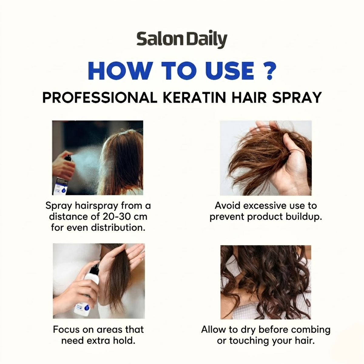 Salon Daily Professional Keratin Hair Spray Non Aeorosol - Extra Strong Hold 200 mL