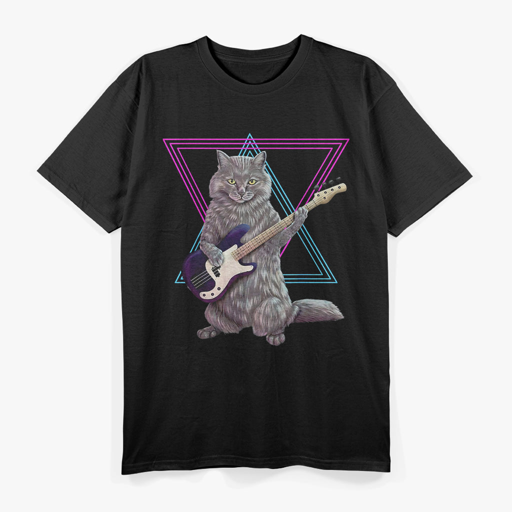 Bass Cat Rock Kitty On A Bass Guitar T-Shirt