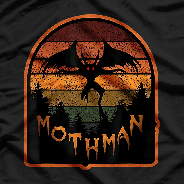 Cryptid Vintage Orange Mothman Folklore in Retro Style T-Shirt