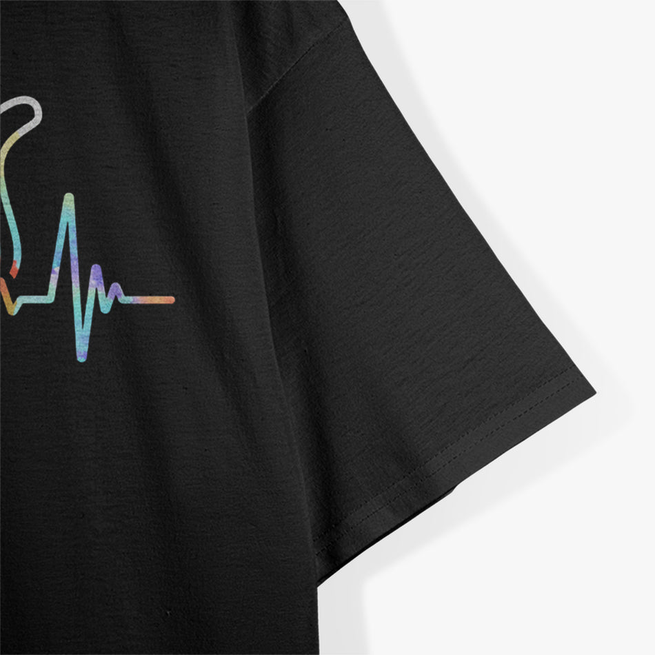 Cute Cat Line Minimalistic T-Shirt