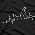Cute Cat Line Minimalistic T-Shirt
