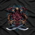 Oni Demon Devil Japanese Hannya Mask of Rage and Beauty T-Shirt