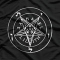 Samael and Lilith Goat, Satanic Pentagram, and Baphomet Symbol of Dark Mysticism T-Shirt
