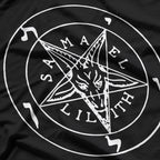 Samael and Lilith Goat, Satanic Pentagram, and Baphomet Symbol of Dark Mysticism T-Shirt