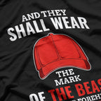 Funny Anti Trump Mark Of The Beast Red Hat Liberal Gift T-Shirt