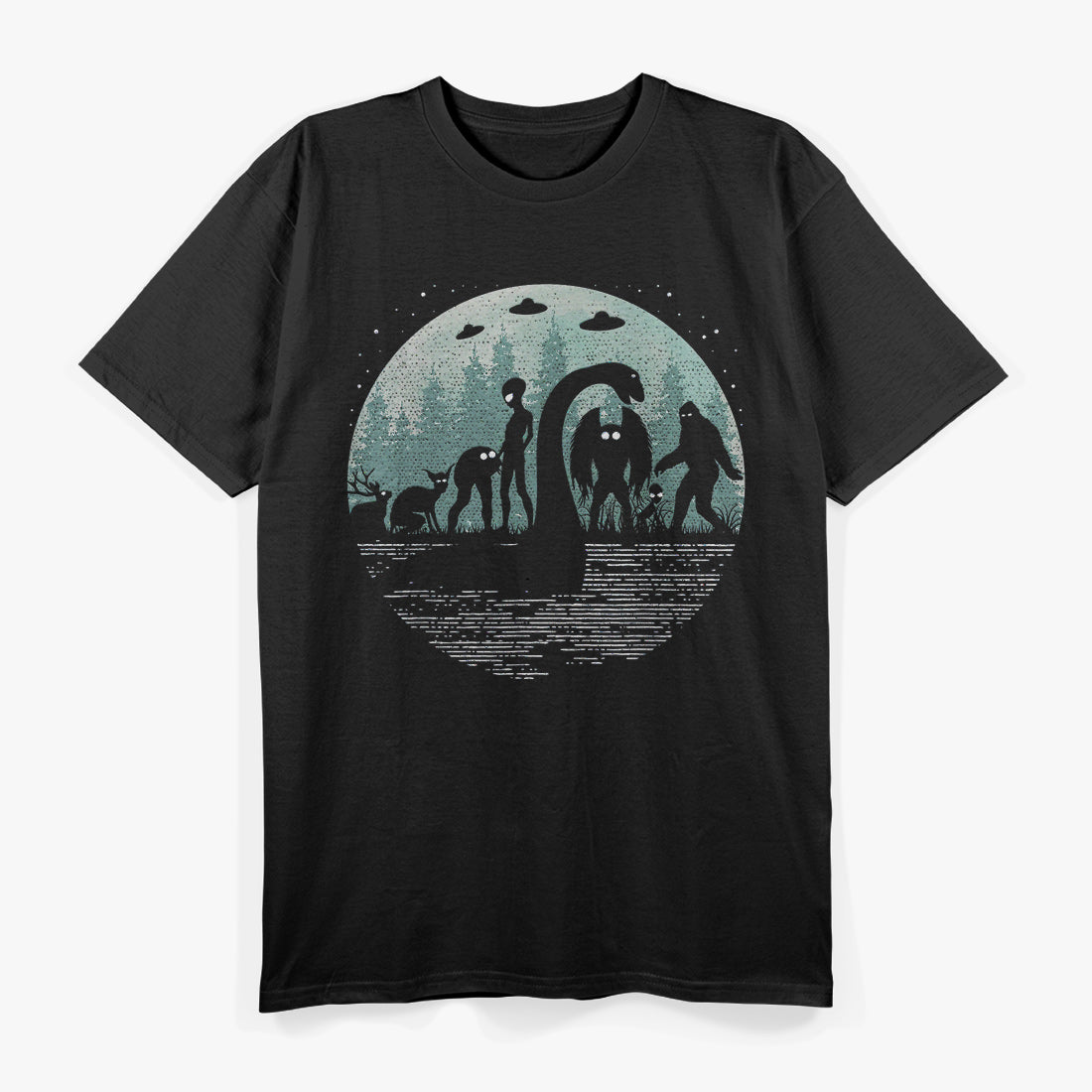Bigfoot, Loch Ness Monster, Mothman, and Aliens T-Shirt