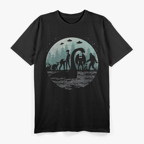 Bigfoot, Loch Ness Monster, Mothman, and Aliens T-Shirt