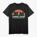 Black Cat Vintage Retro Style T-Shirt