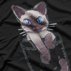 Siamese Cat In A Pocket T-Shirt