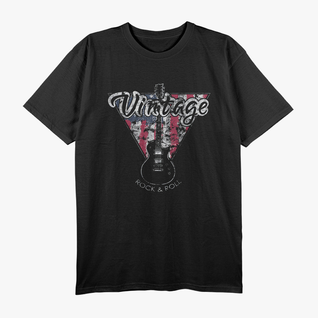 American Flag Guitar, Vintage Guitar Player Gift T-Shirt