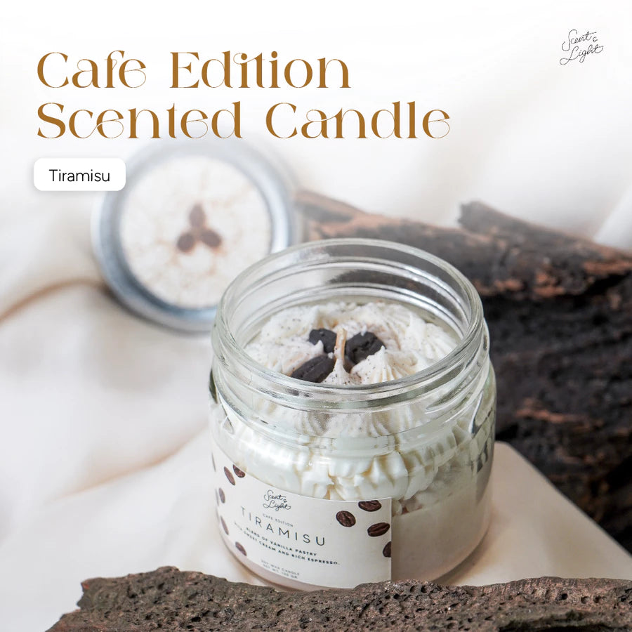 Scent & Light Café Edition Tiramisu Candle 130g – Soy Aromatherapy Scented Candle