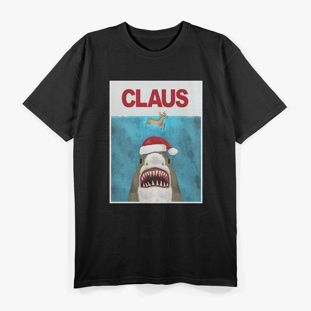 Funny Christmas Santa Claus Shark Reindeer T-Shirt