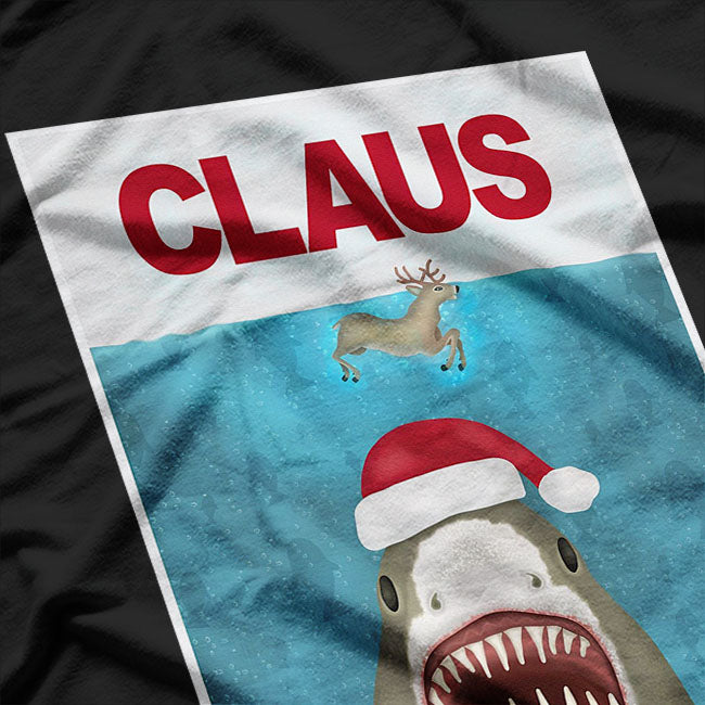 Funny Christmas Santa Claus Shark Reindeer T-Shirt