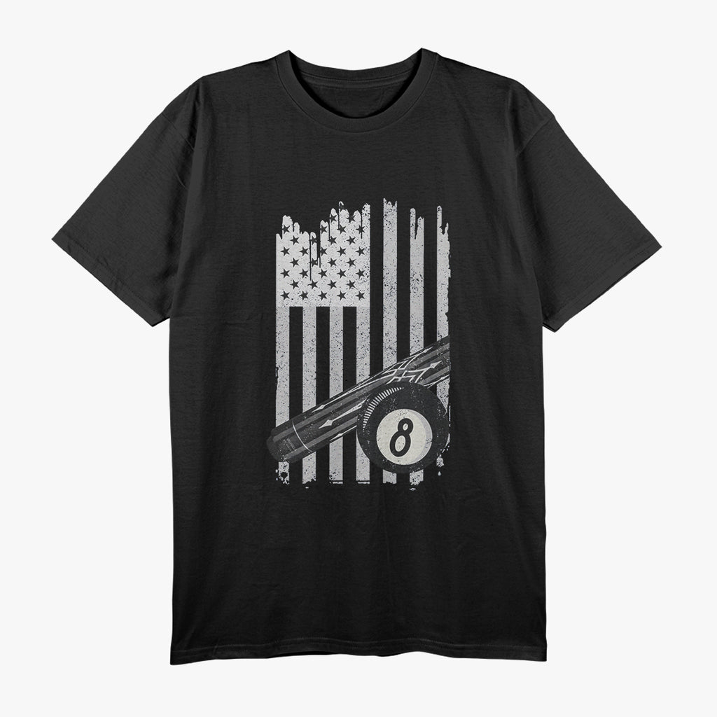 American Flag Pool Table – Billiard 8 Ball Design for Pool Lovers and Patriot Fans T-Shirt