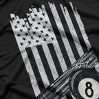 American Flag Pool Table – Billiard 8 Ball Design for Pool Lovers and Patriot Fans T-Shirt
