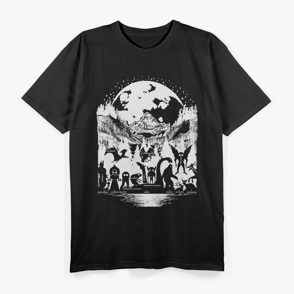 Cryptid Monsters Bigfoot and Mothman T-Shirt