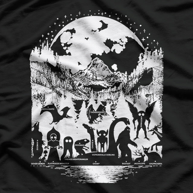 Cryptid Monsters Bigfoot and Mothman T-Shirt