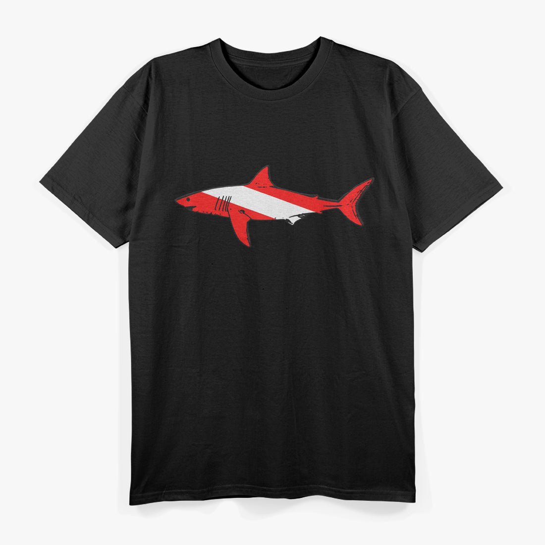 DIVE Shark Diver Down Flag Scuba Diving Graphic T-Shirt