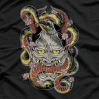 Japanese Demon Face Mask Harajuku Style Ronin Otaku Oni Yōkai T-Shirt