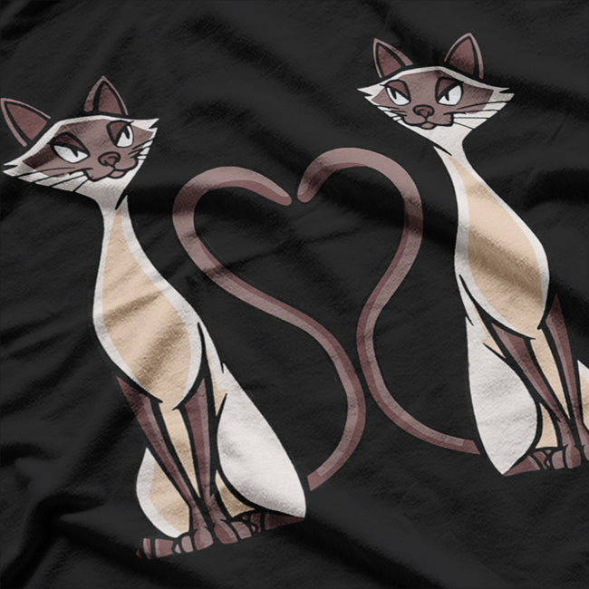 Love Siamese Cat Heart Kitten Cat T-Shirt