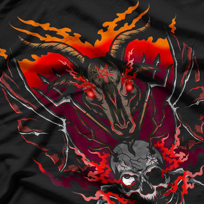 Satanic Baphomet Skeleton Skull Devil for Gothic Occult Lovers T-Shirt