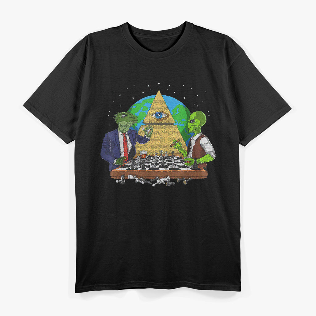 Space Aliens and the Illuminati: A Cosmic Conspiracy T-Shirt
