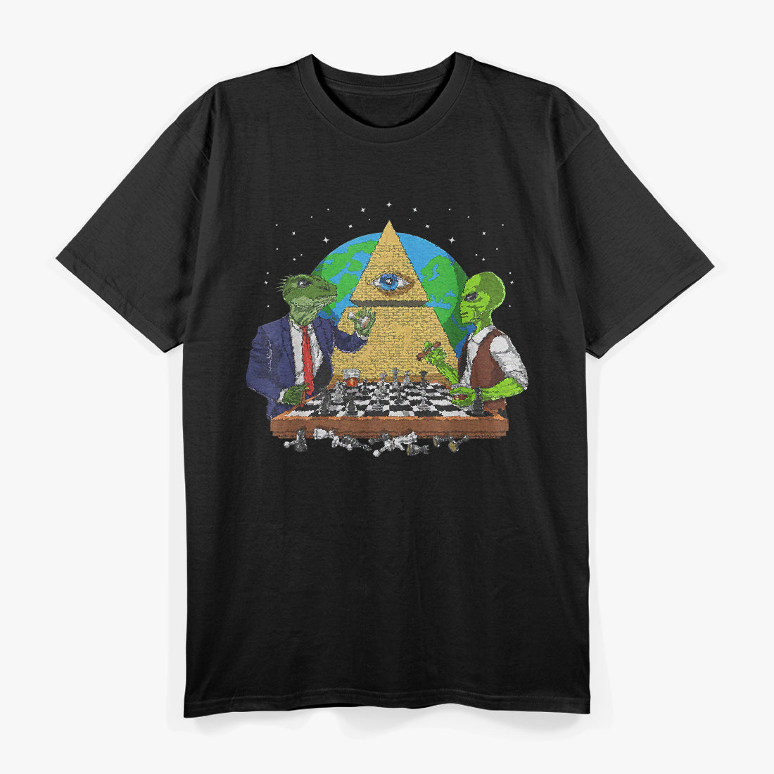 Space Aliens and the Illuminati: A Cosmic Conspiracy T-Shirt
