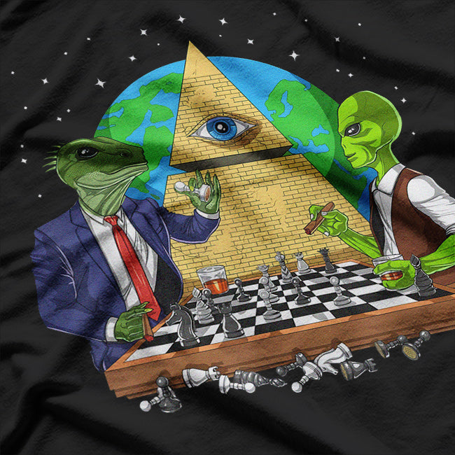 Space Aliens and the Illuminati: A Cosmic Conspiracy T-Shirt