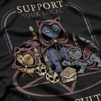 Support Your Local Cat Cult - Retro Occult Charm for Feline Lovers T-Shirt
