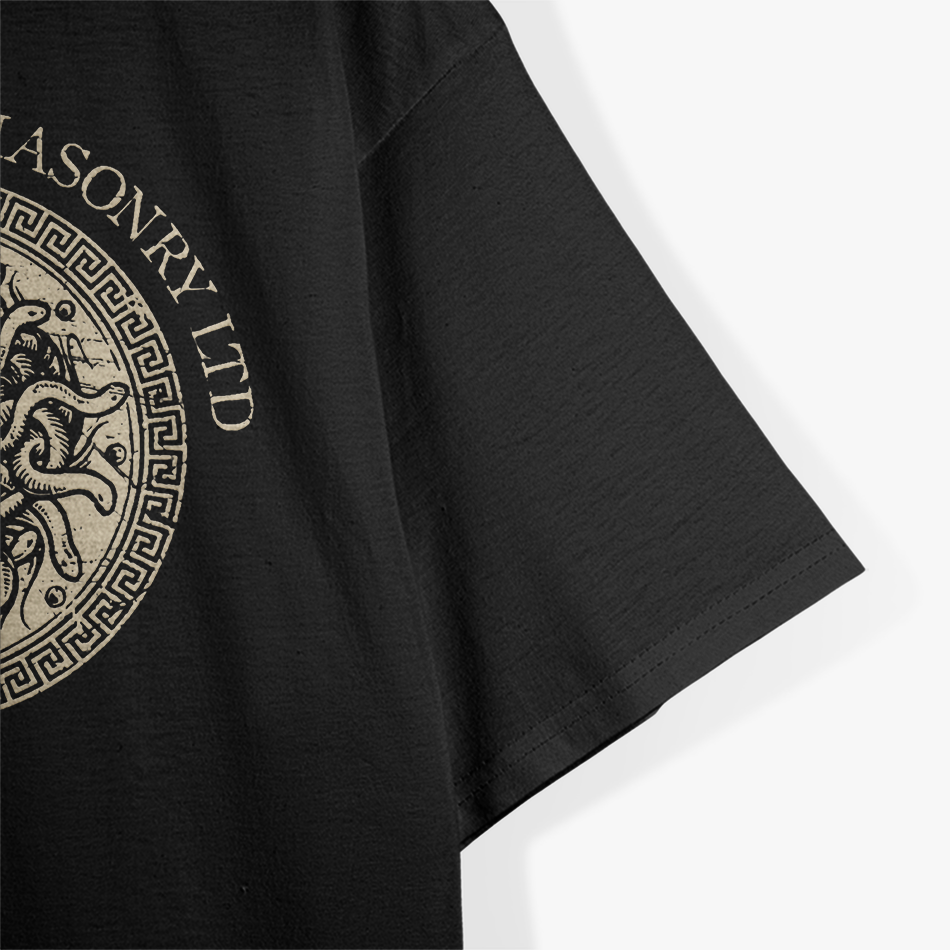 Vintage Medusa Greek Horror Gorgon with Timeless Masonry Style T-Shirt
