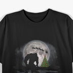 Funny Bigfoot Christmas Santa Sleigh Reindeer Ice Skating T-Shirt