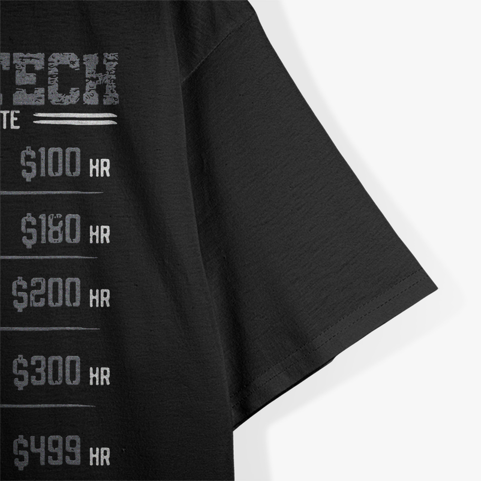 HVAC Tech Hourly Rate Funny Gift for Men Labor Rates T-Shirt