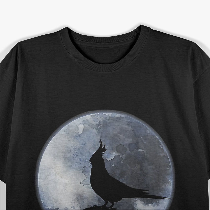 Cockatiel Silhouette - Cockatiel Parrot Bird Moon T-Shirt