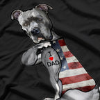 Dog Pitbull I Love Dad Tattoo Fathers Day T-Shirt