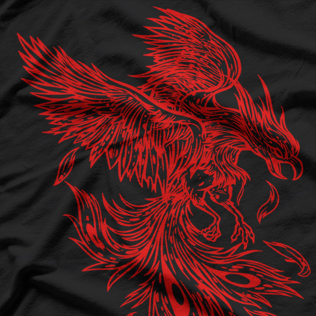 Phoenix Fire Bird Rising from Ashes of Myth and Rejuvenation T-Shirt