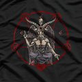 Satanic Pentagram 666 Baphomet Ritual Design for Goth Enthusiasts T-Shirt