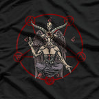 Satanic Pentagram 666 Baphomet Ritual Design for Goth Enthusiasts T-Shirt