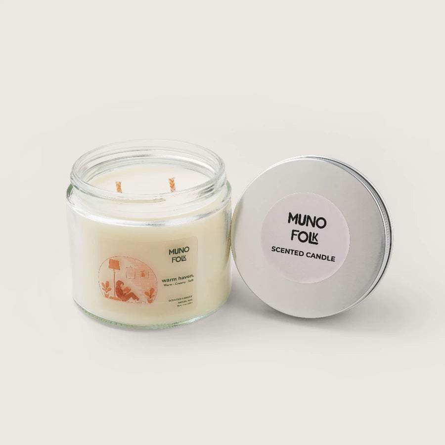 Muno Folk Warm Haven Scented Candle 300g – Natural Soy Wax Long-Lasting Home Fragrance