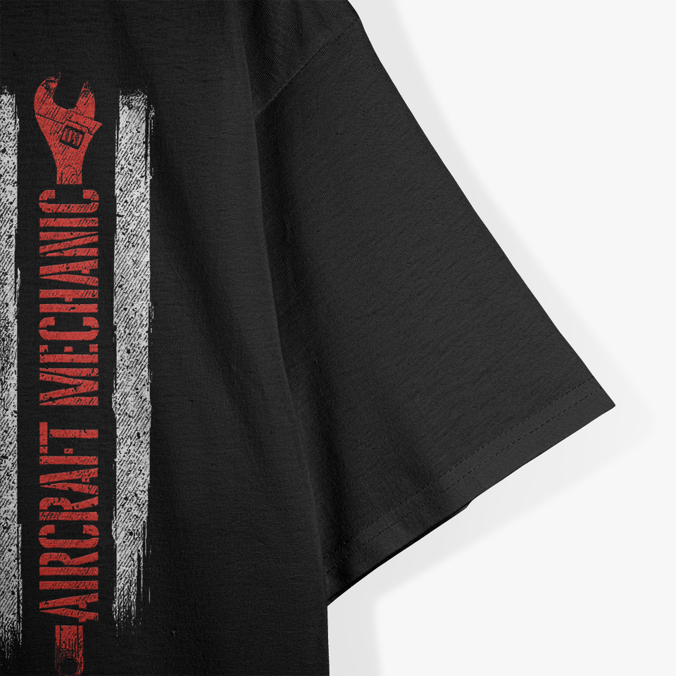 Aircraft Mechanic, American Flag Plane Aviation Technician T-Shirt