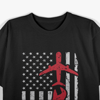 Airplane Mechanic Aviation Technician USA Flag T-Shirt