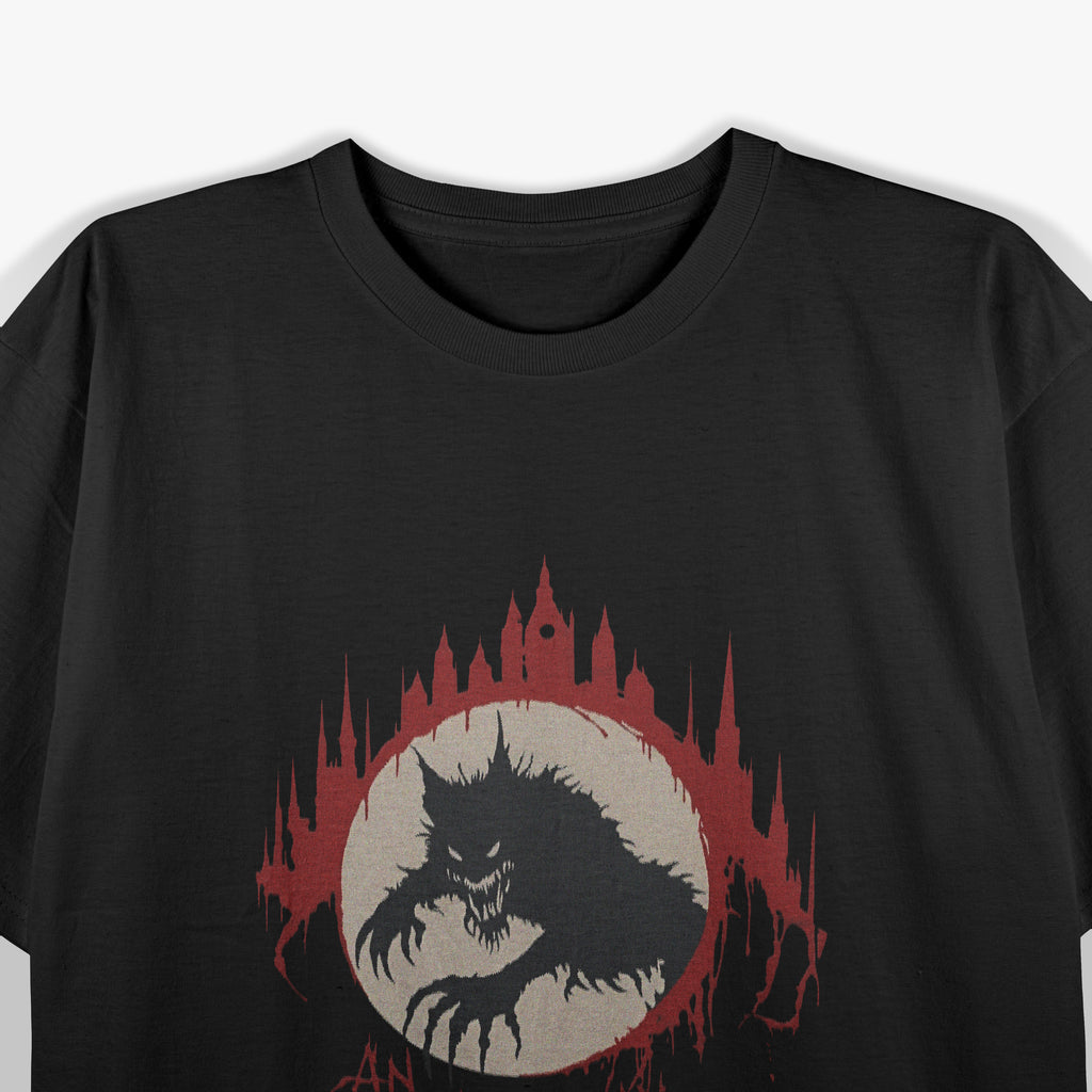 American Werewolf Scary Horror Cityscape Terror T-Shirt