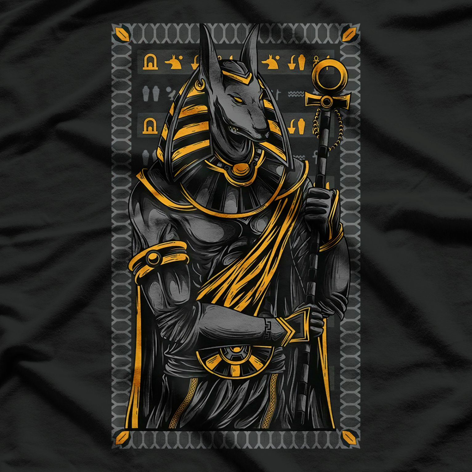 Ancient Egypt Hieroglyph Egyptian God Anubis T-Shirt