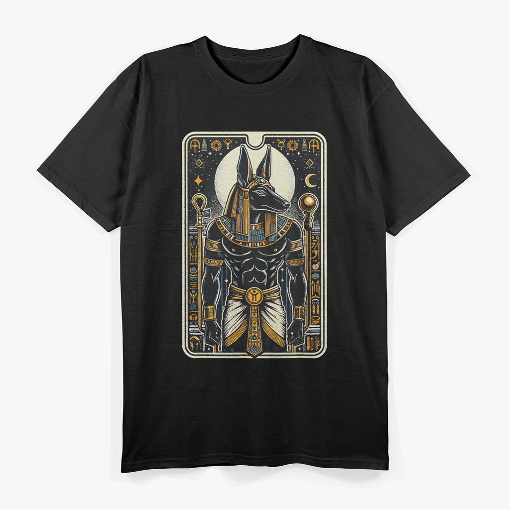 Anubis Egyptian God Ancient Deity Pharaoh Hieroglyphs T-Shirt