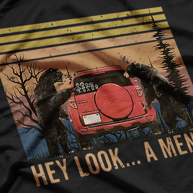 Hey Look A Menu Funny Camping Bear Vintage T-Shirt