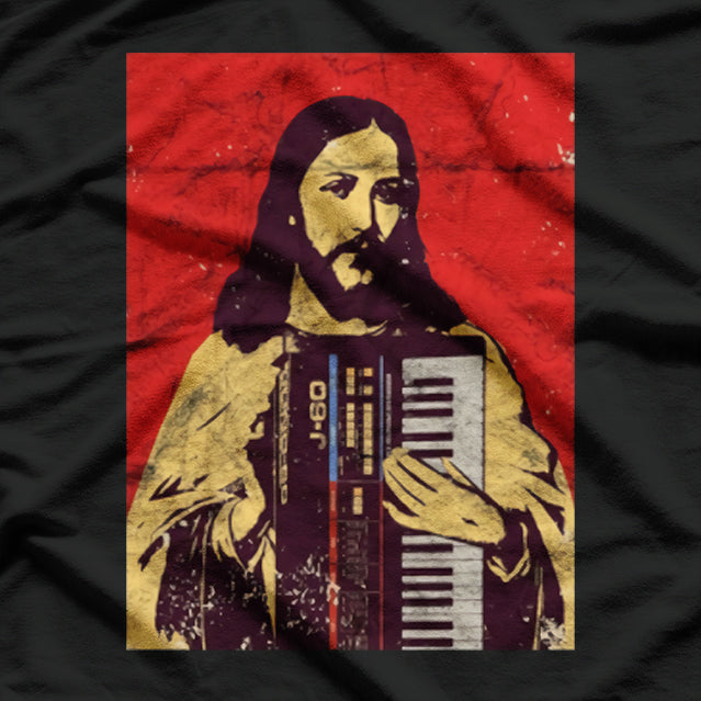Vintage Synth Nerd - Jesus Loves Analog Synthesizers T-Shirt