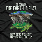 Flat Earth Society - Turtle & Elephants Parody T-Shirt