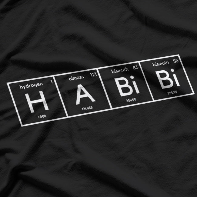 Habibi Funny Arabic Lebanese Word Periodic Table Style T-Shirt
