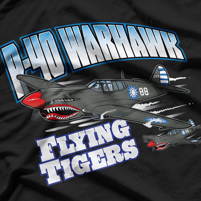 P-40 Warhawk - Flying Tigers Warbird Tribute T-Shirt
