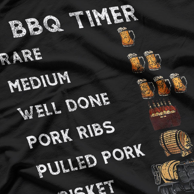 BBQ Smoker Timer - Funny Brisket & Ribs Cooking T-Shirt