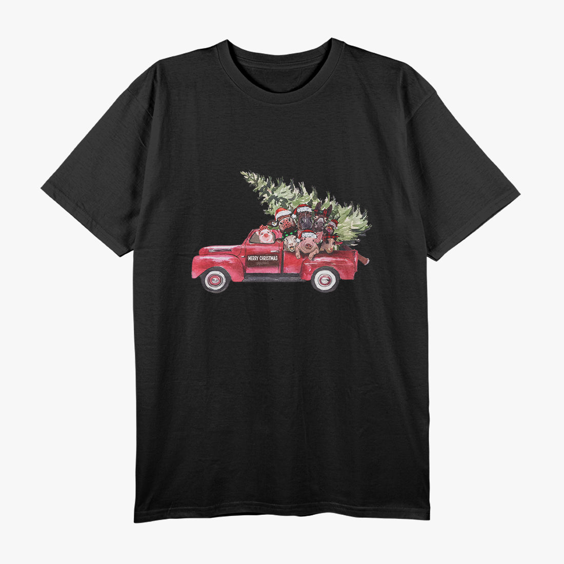 Christmas Farm Animals on a Truck Funny Holiday T-Shirt